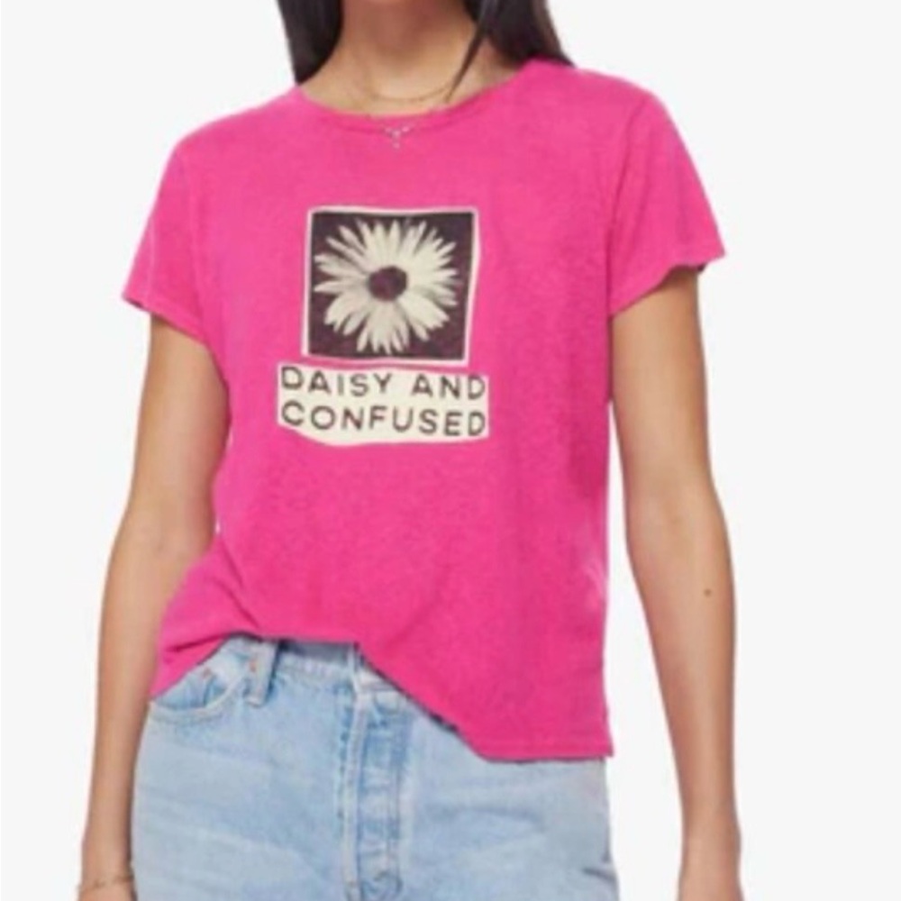 MOTHER Hot Pink 'Daisy and Confused' Graphic Tee